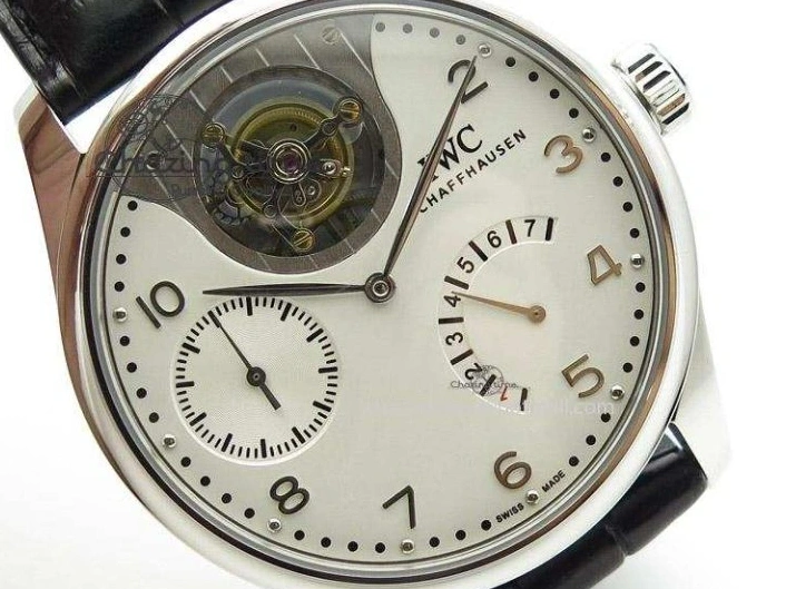 MIROTIME 0601 Breathable Portuguese Tourbillon Mystere SS TF Best Edition White Dial on Black Croc Leather Strap 7384